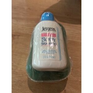 Vintage Jergens Refreshing Body Shampoo 2oz Travel Size w Sponge Sealed NOS Prop